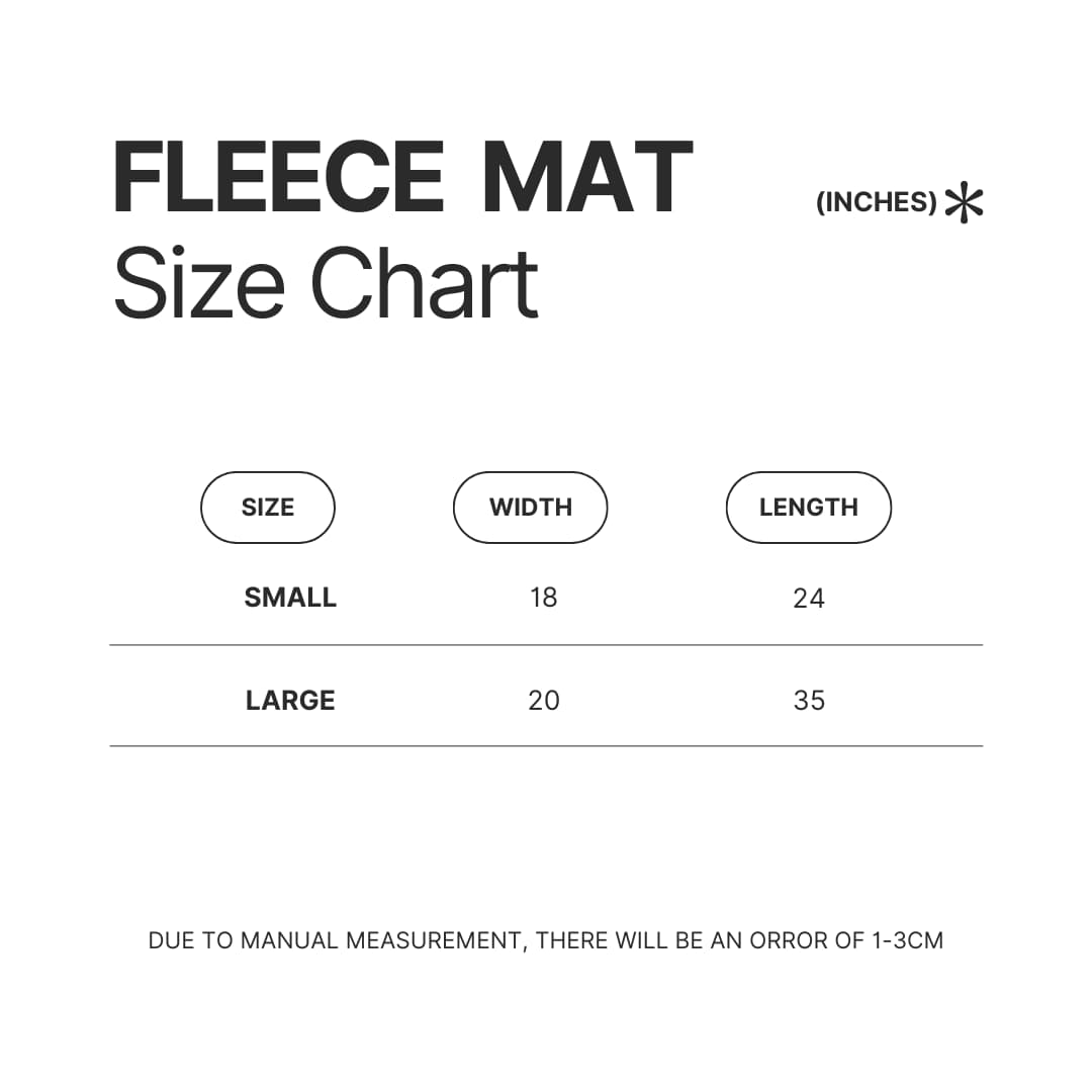 Fleece Mat Size Chart - Animal Crossing AU Store
