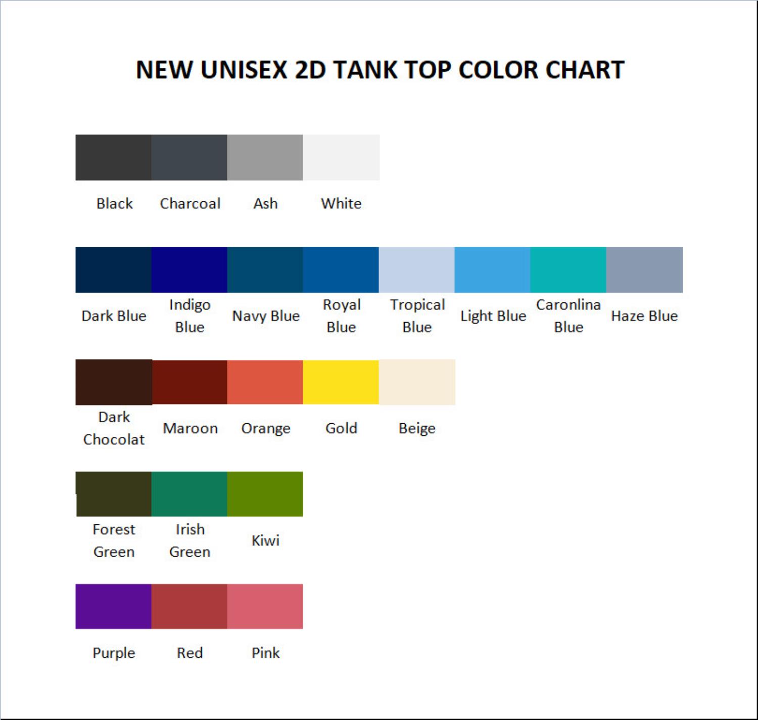 tank top color chart - Animal Crossing AU Store