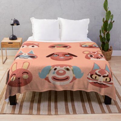 Red Villager Friends Throw Blanket