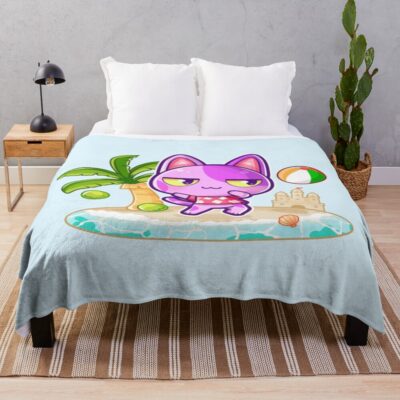 Bob Lazy Cat Villager Throw Blanket