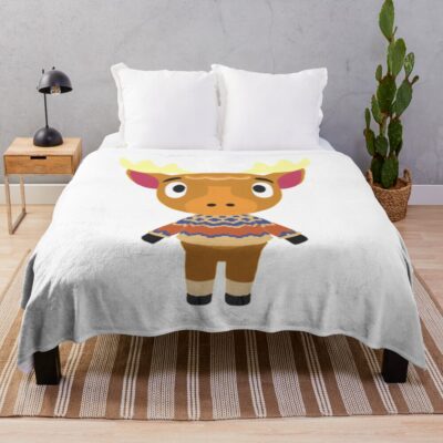 Erik Happy Reindeer Acnh Throw Blanket