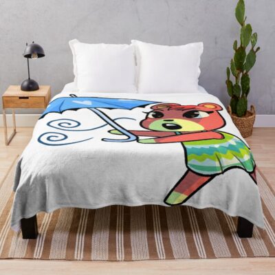 Cheri Peppy Bear Acnh Throw Blanket