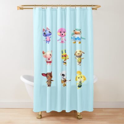 Animal Crossing Villager Pattern Shower Curtain