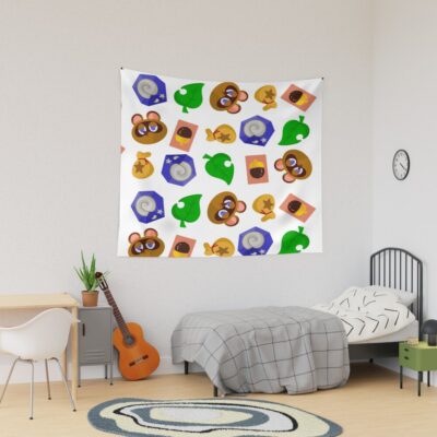 Animal Crossing Icon Pattern Tapestry