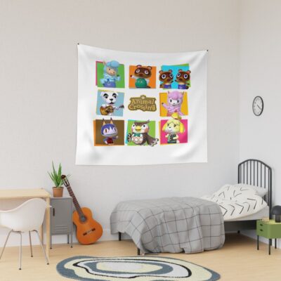 Animal Crossing Cozy Friends Tapestry