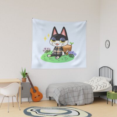 Punchy Lazy Cat Acnh Tapestry