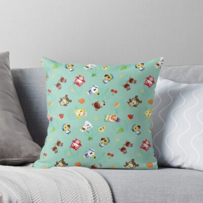 Cute Animal Crossing Villagers Throw Pillow