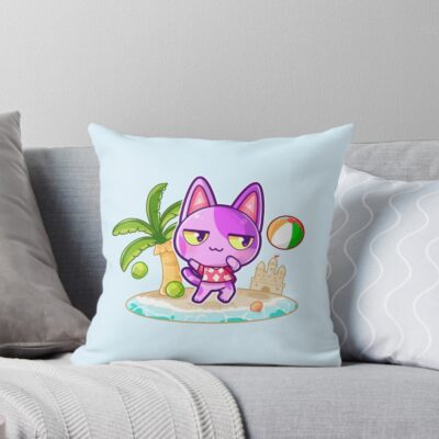 Bob Lazy Cat Villager Throw Pillow