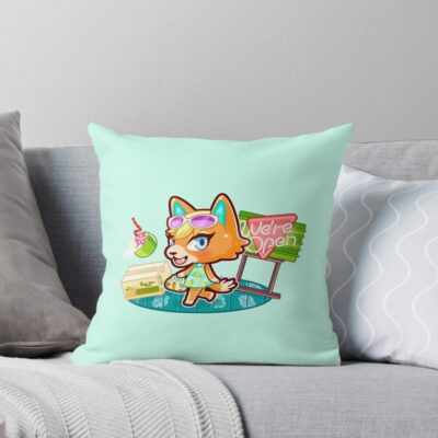 Audie Peppy Wolf Villager Throw Pillow