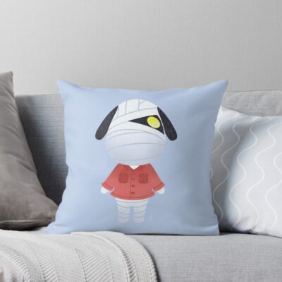 Lucky Spooky Dog Villager Throw Pillow