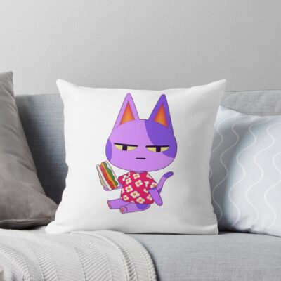Bob Lazy Cat Acnh Throw Pillow