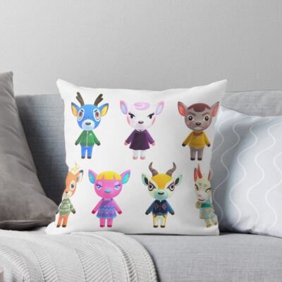 Animal Crossing Cub Villagers Throw Pillow