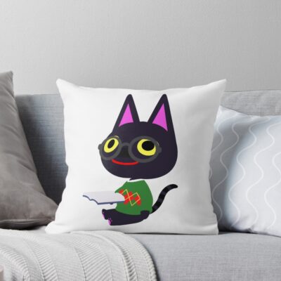 Kiki Black Cat Acnh Throw Pillow