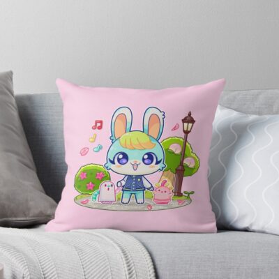 Sasha Playful Rabbit Throw Pillow