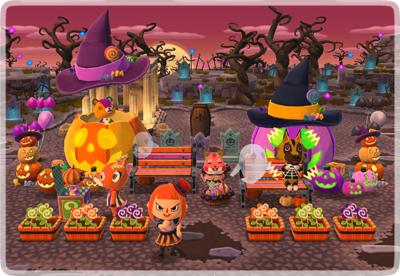 pocket camp jacks halloween hunt event banner - Animal Crossing AU Store